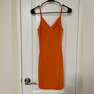 I AM GIA Raquelle Orange Strappy Bodycon Mini Dress